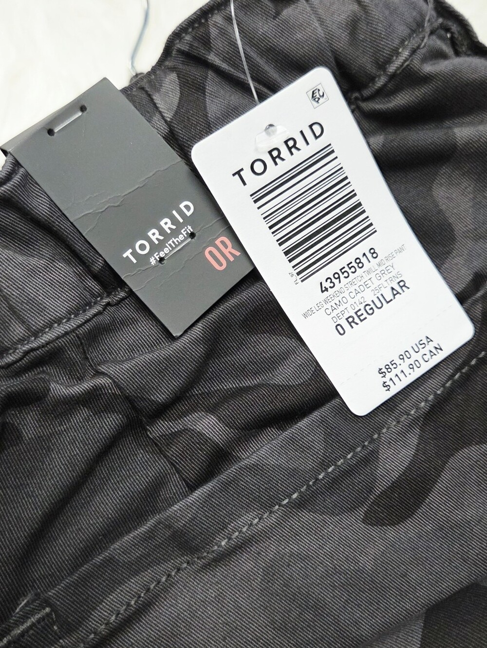 Torrid 0 Wide Leg pull on elastic back Camo Pants - Black - Picture 2 of 6